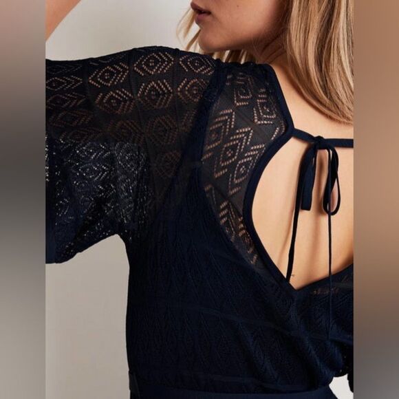 NWT Boden | Glorious British Style Navy Blue Pointelle Knitted Midi Dress 12 - Picture 3 of 13